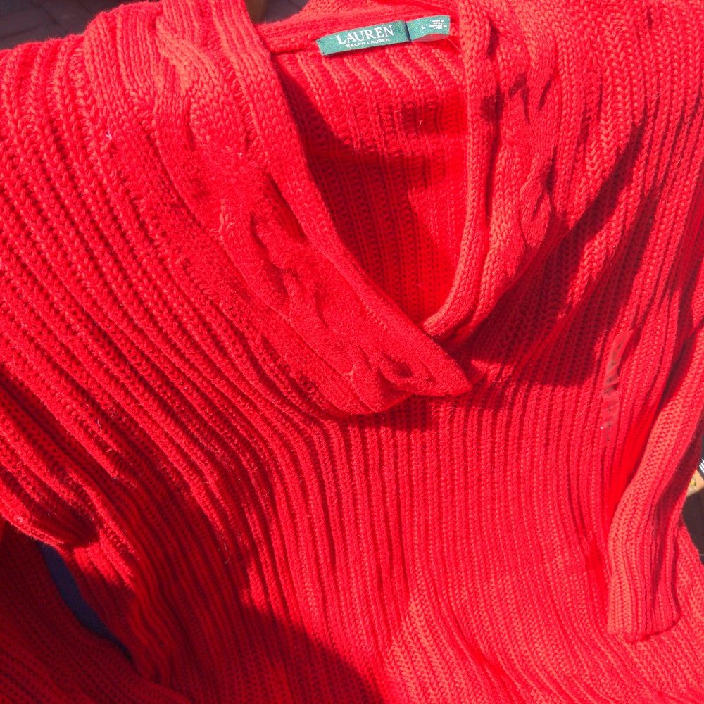 100% cotton Ralph Lauren red long sleeve sweater
